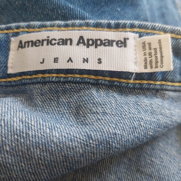 American Apparel Denium Button Front Mini Skirt - Picture 4 of 5